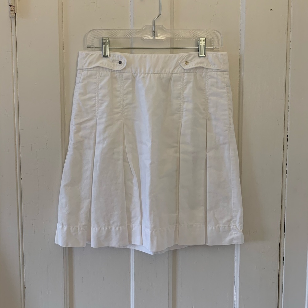 J Crew White Linen Midi Skirt